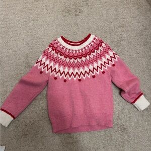 Mini Boden Pink and Red Knit Sweater size 5/6